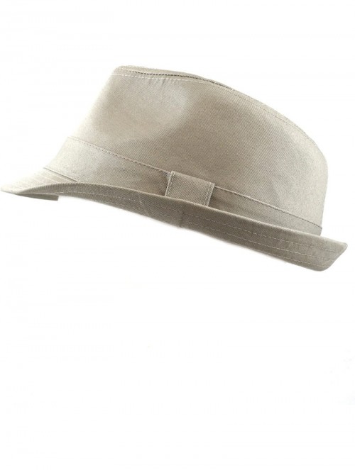 Fedoras Unisex Cotton Twill Paisley Lining Solid Fedora Hat - Grey - C212CQR4WU5 $18.62