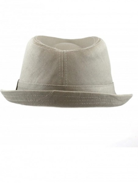 Fedoras Unisex Cotton Twill Paisley Lining Solid Fedora Hat - Grey - C212CQR4WU5 $18.62