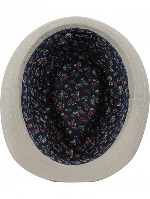 Fedoras Unisex Cotton Twill Paisley Lining Solid Fedora Hat - Grey - C212CQR4WU5 $18.62