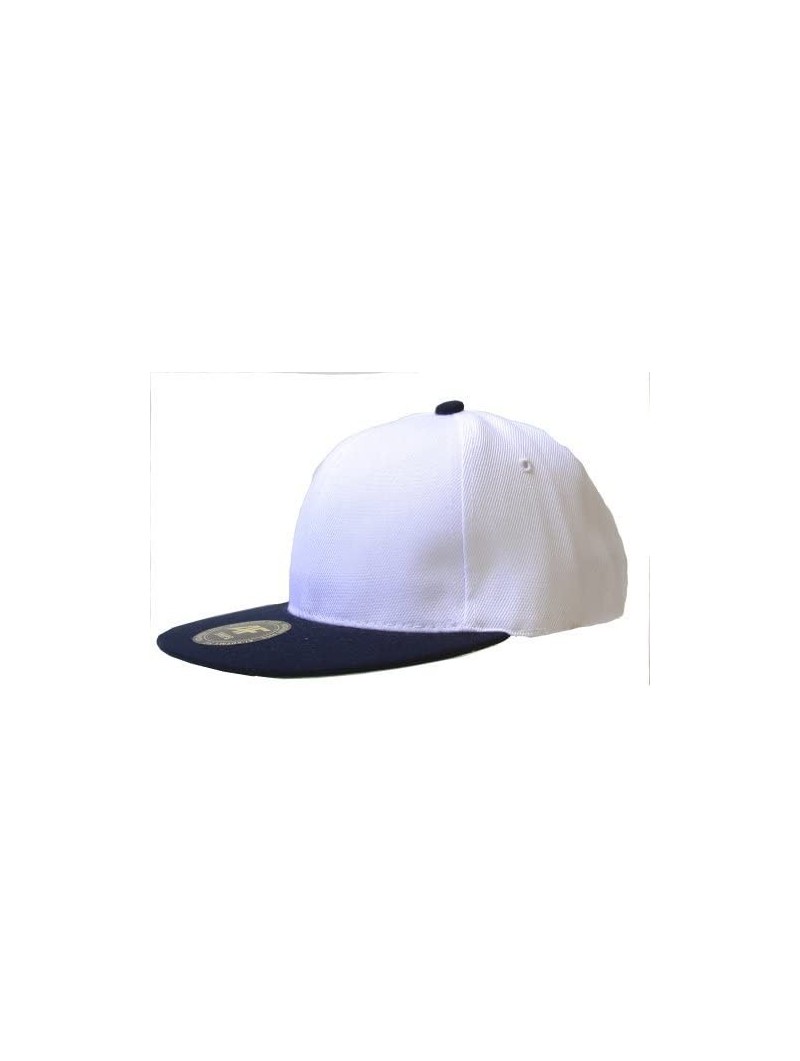 Baseball Caps New Two Tone Snapback Hat Cap - White/Navy - CK11B5O2VWR $13.70