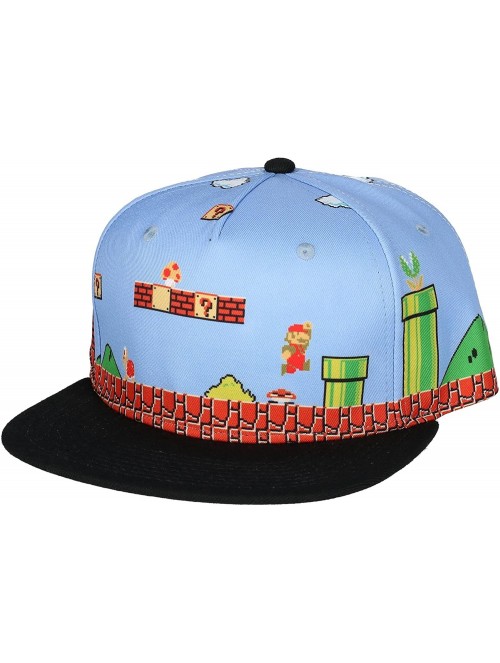Baseball Caps Super Mario Brothers 8-Bit Landscape Snapback - CA12O5NC18I $26.57