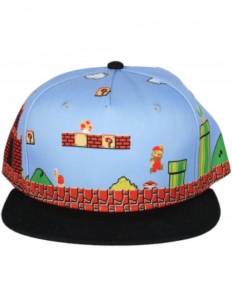 Baseball Caps Super Mario Brothers 8-Bit Landscape Snapback - CA12O5NC18I $26.57