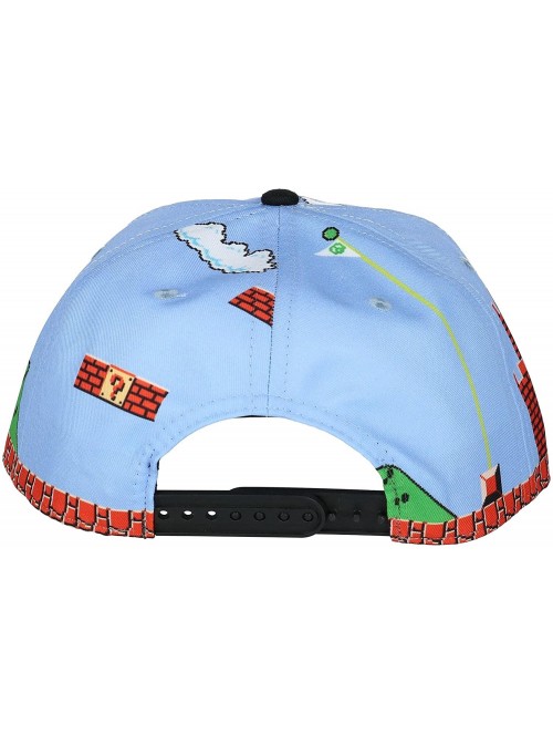 Baseball Caps Super Mario Brothers 8-Bit Landscape Snapback - CA12O5NC18I $26.57