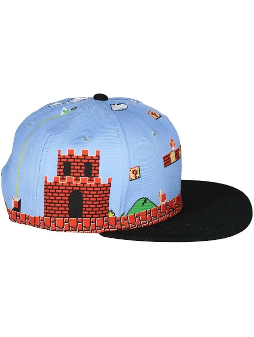 Baseball Caps Super Mario Brothers 8-Bit Landscape Snapback - CA12O5NC18I $26.57