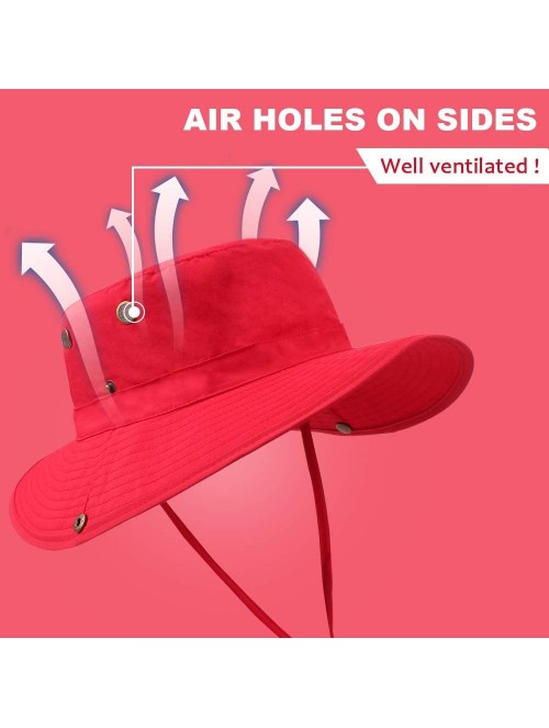 Sun Hats Men Women Outdoor Sun Hat with Wide Brim UPF 50+ Summer Mesh Cap with Flap Cover - A-red - CH18UWSR0AT $10.60