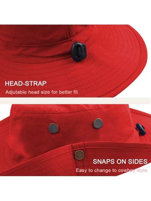 Sun Hats Men Women Outdoor Sun Hat with Wide Brim UPF 50+ Summer Mesh Cap with Flap Cover - A-red - CH18UWSR0AT $10.60