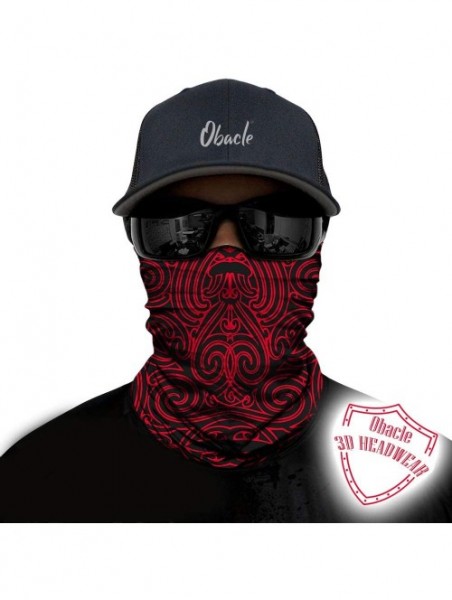 Balaclavas Seamless Bandana Face Mask Rave Men Women for Dust Sun Wind Protection - Spiral Deep Black Red - CG196H72MUZ $15.39