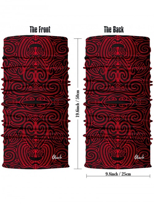 Balaclavas Seamless Bandana Face Mask Rave Men Women for Dust Sun Wind Protection - Spiral Deep Black Red - CG196H72MUZ $15.39