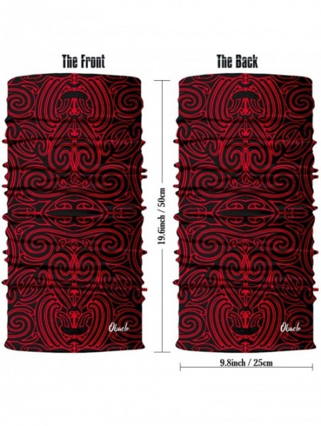 Balaclavas Seamless Bandana Face Mask Rave Men Women for Dust Sun Wind Protection - Spiral Deep Black Red - CG196H72MUZ $15.39