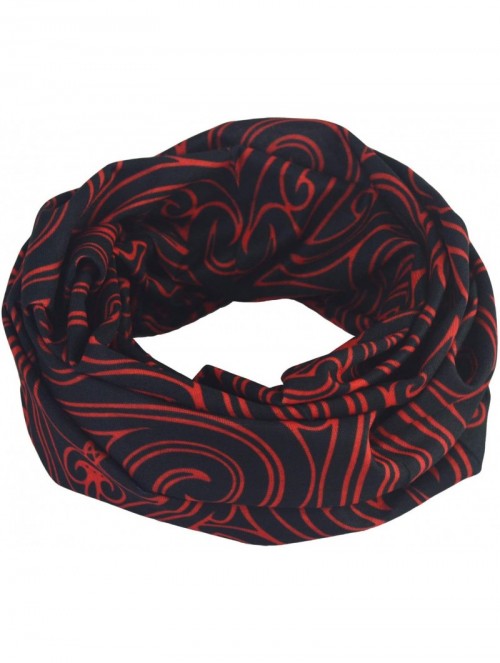 Balaclavas Seamless Bandana Face Mask Rave Men Women for Dust Sun Wind Protection - Spiral Deep Black Red - CG196H72MUZ $15.39