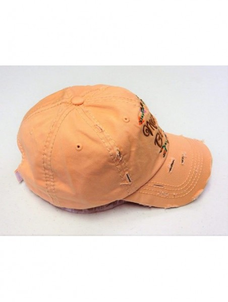 Baseball Caps Embroidered Mama Bear Vintage Style Baseball Cap Hat - Washed Peach - CK186GH7RSM $19.19