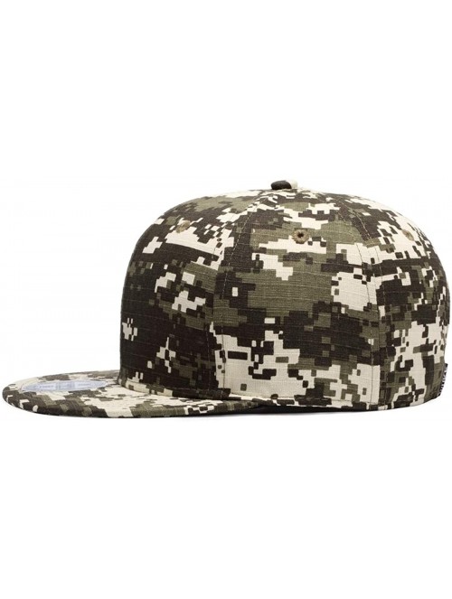 Baseball Caps Unisex Snapback Hats Adjustable USA Army Camouflage Flat Brim Baseball Cap - W121 - CI18R4D0E7U $16.88