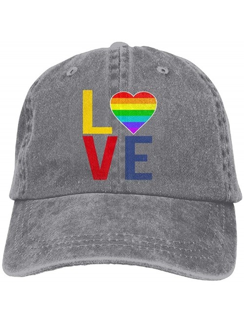 Baseball Caps Unisex LGBT Gay Pride Love Denim Jeanet Baseball Cap Adjustable Sun Hat for Men Or Women - Ash - C6187KSDGGQ $1...
