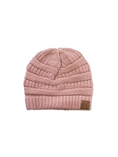 Skullies & Beanies Trendy Warm Chunky Soft Stretch Cable Knit Beanie Skull Cap - Indi Pink - C9126QDGCHB $12.47