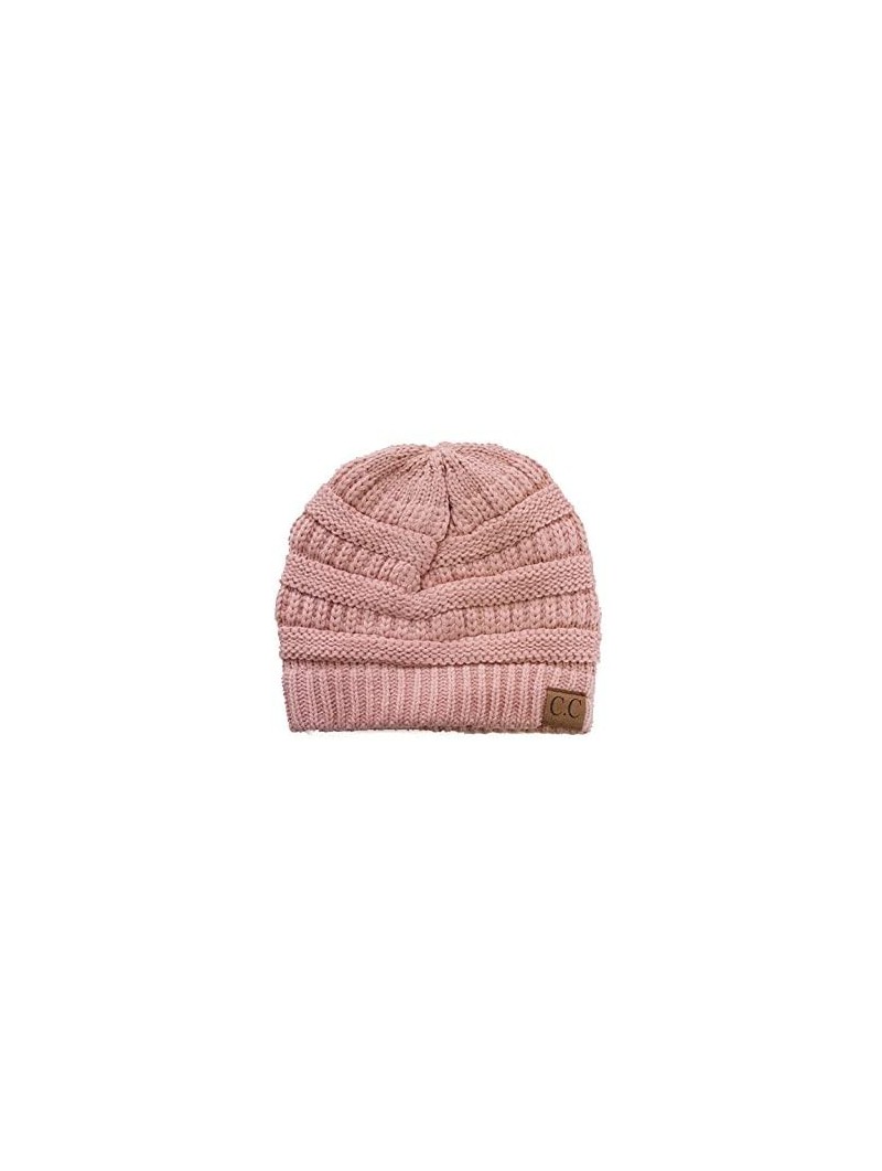 Skullies & Beanies Trendy Warm Chunky Soft Stretch Cable Knit Beanie Skull Cap - Indi Pink - C9126QDGCHB $12.47