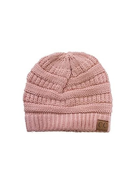 Skullies & Beanies Trendy Warm Chunky Soft Stretch Cable Knit Beanie Skull Cap - Indi Pink - C9126QDGCHB $12.47