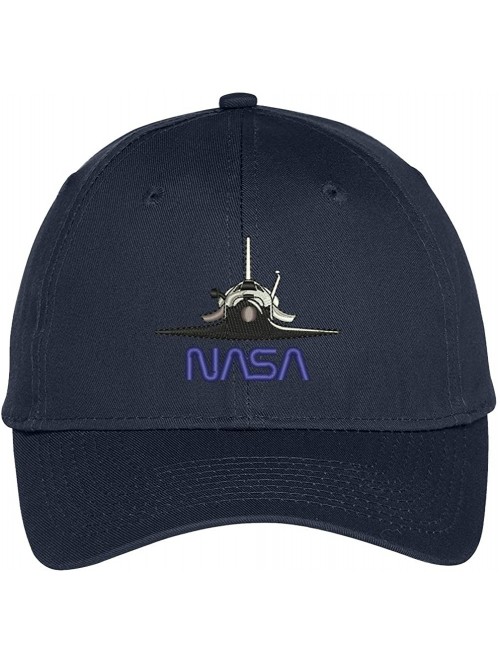Baseball Caps Space Shuttle NASA Embroidered Snapback Adjustable Baseball Cap - Navy - CR12KMEQZAN $25.42