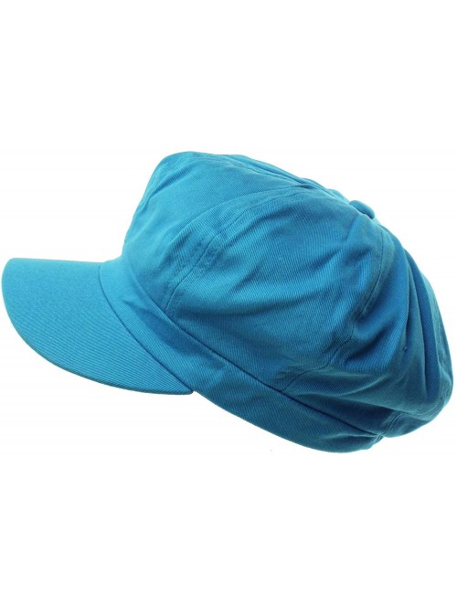 Newsboy Caps Summer 100% Cotton Plain Blank 8 Panel Newsboy Gatsby Apple Cabbie Cap Hat - Turquoise - CM11LUNMUJ7 $15.95