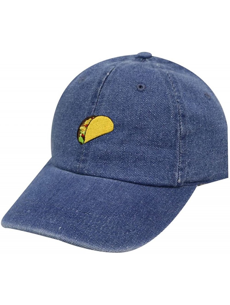 Baseball Caps Taco Emoji Cotton Baseball Cap Dad Hats - Denim - CS185CI6NQ5 $13.11