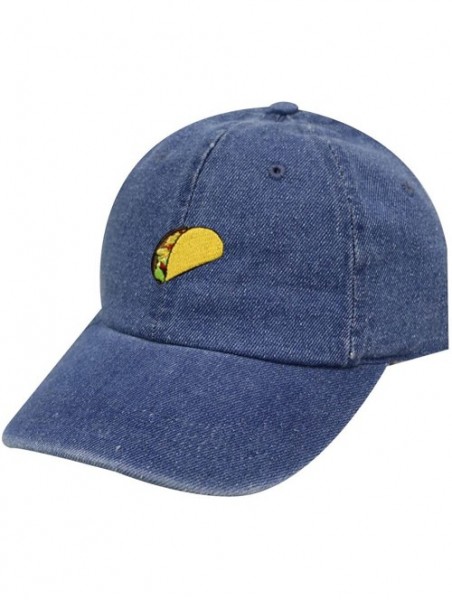 Baseball Caps Taco Emoji Cotton Baseball Cap Dad Hats - Denim - CS185CI6NQ5 $13.11