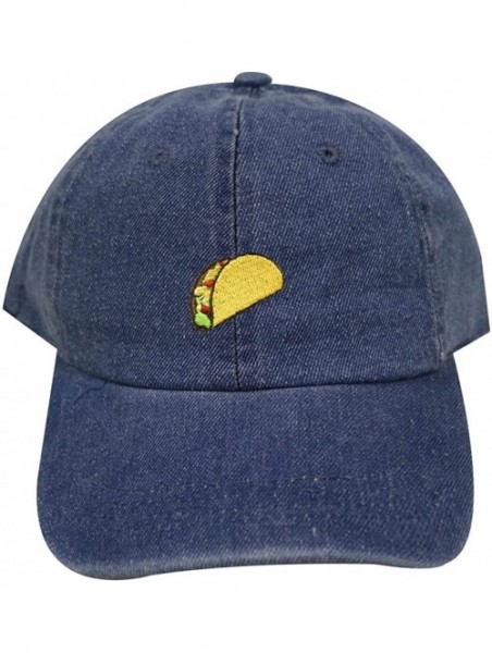 Baseball Caps Taco Emoji Cotton Baseball Cap Dad Hats - Denim - CS185CI6NQ5 $13.11