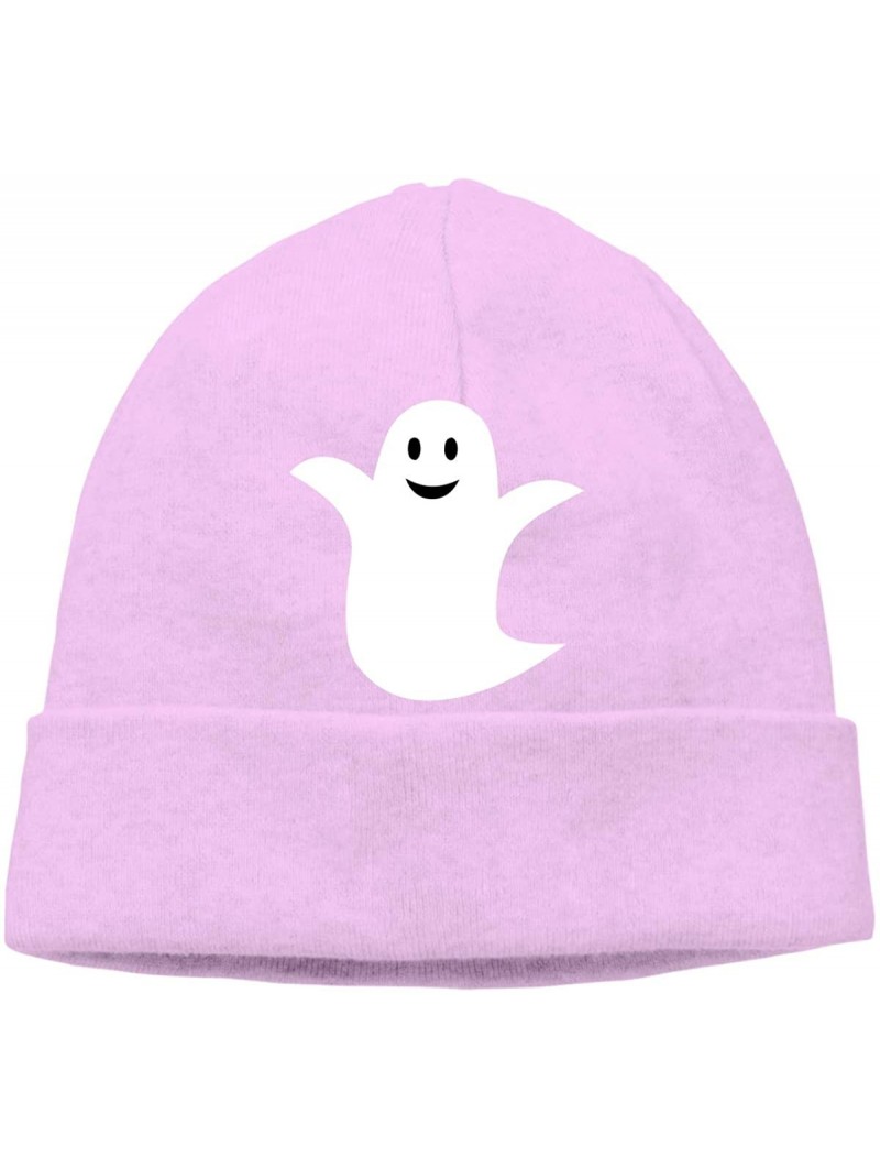 Skullies & Beanies Beanie Hat Happy Ghost Warm Skull Caps for Men and Women - Pink - C718KK4ZQIX $20.80