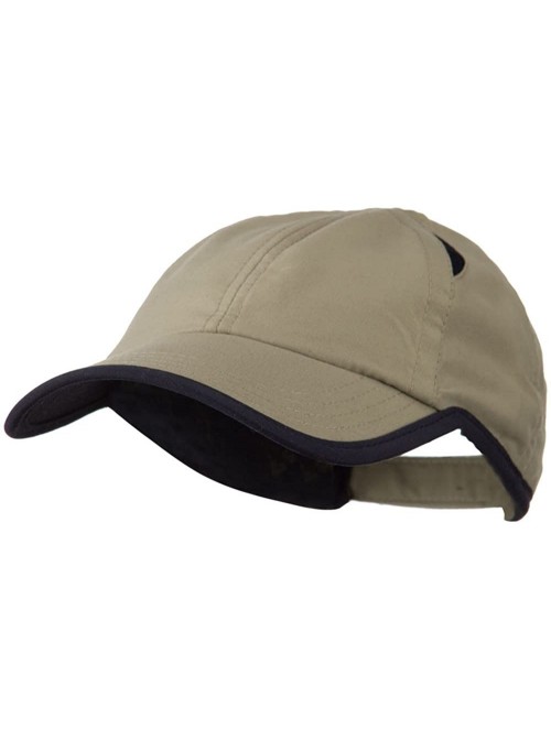 Baseball Caps Microfiber Casual Cap With Moisture Sweatband - Black White OSFM - Khaki Navy - CU11C0N7F4V $14.07