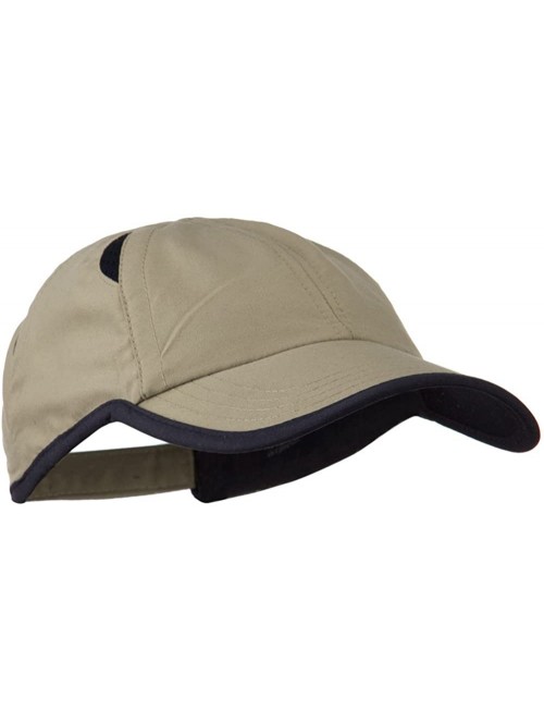 Baseball Caps Microfiber Casual Cap With Moisture Sweatband - Black White OSFM - Khaki Navy - CU11C0N7F4V $14.07