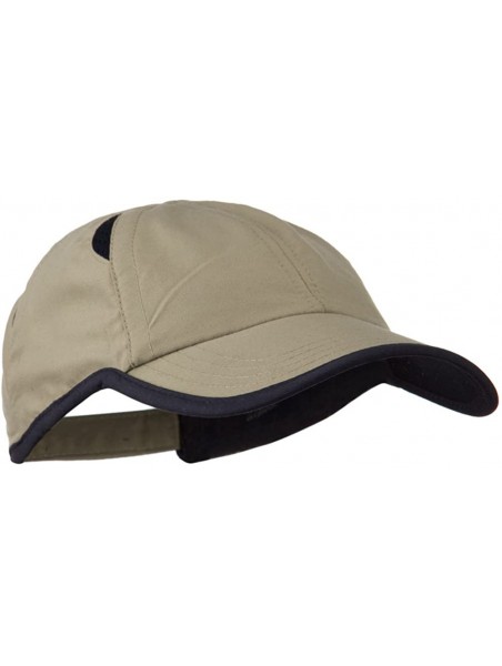 Baseball Caps Microfiber Casual Cap With Moisture Sweatband - Black White OSFM - Khaki Navy - CU11C0N7F4V $14.07