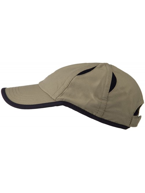 Baseball Caps Microfiber Casual Cap With Moisture Sweatband - Black White OSFM - Khaki Navy - CU11C0N7F4V $14.07