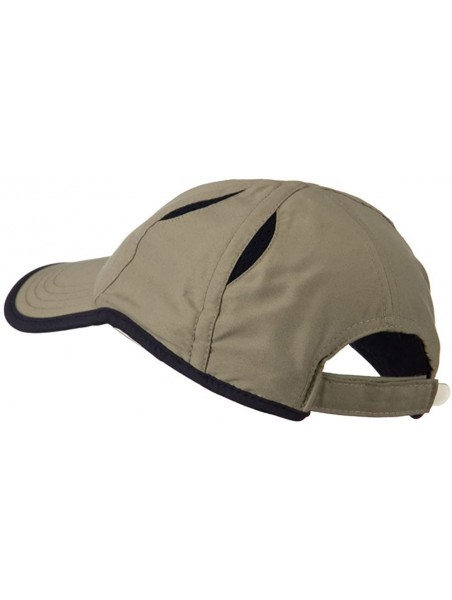 Baseball Caps Microfiber Casual Cap With Moisture Sweatband - Black White OSFM - Khaki Navy - CU11C0N7F4V $14.07