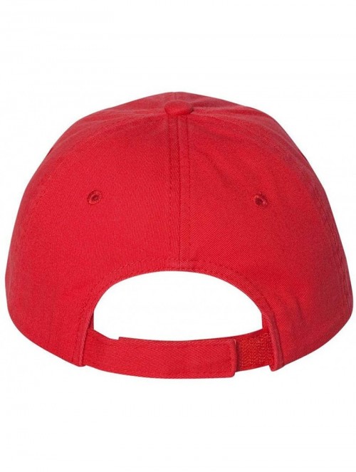 Baseball Caps VC350 - Unstructured Washed Chino Twill Cap with Velcro - Red - CX11J95HNV3 $9.41