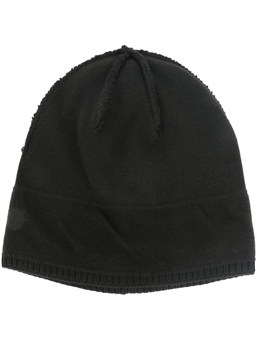 Skullies & Beanies Reflective Mens Winter Skull Beanie Hat Warm Knit Watch Cap - Black - CE18Y698YG7 $11.40