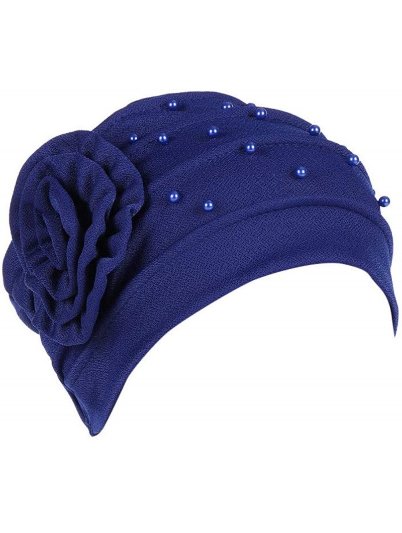 Skullies & Beanies Women Winter Beading Floral - Blue - C918K4K5Y89 $13.82