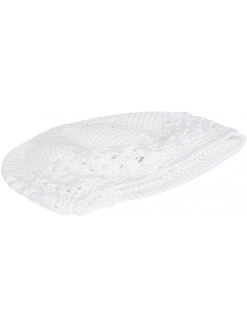 Skullies & Beanies Knitted Head Beanie Hand Crocheted - White - CQ111HRXM6B $13.20