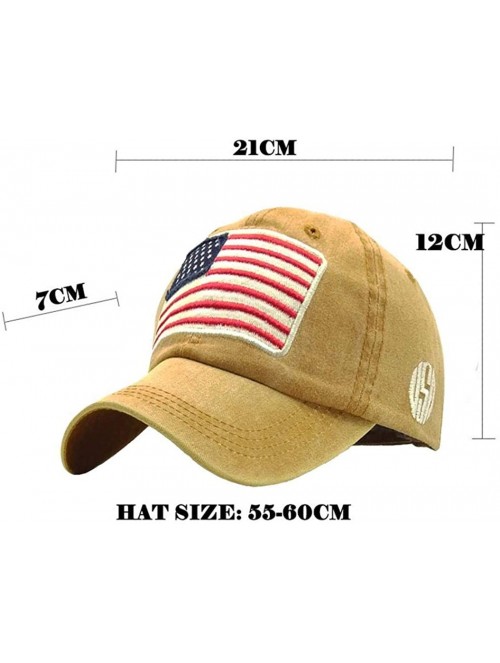 Baseball Caps Unisex Baseball Caps-Flag Embroidery Washed Cotton Hat for Women Men-55-60cm - Grey - C518Y6HHU6T $22.04