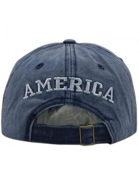 Baseball Caps Unisex Baseball Caps-Flag Embroidery Washed Cotton Hat for Women Men-55-60cm - Grey - C518Y6HHU6T $22.04