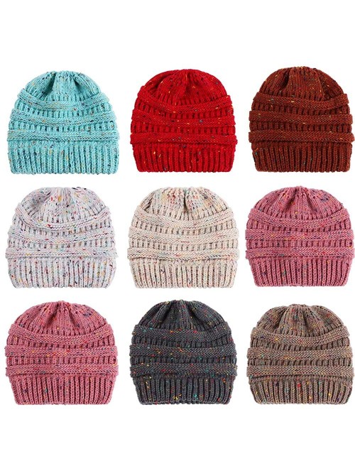 Skullies & Beanies Women Winter Warm Stretch Knitted Cap Beanie Hats Headband Skull Beanies Wool Thick Baggy - Beige - CT18A3...