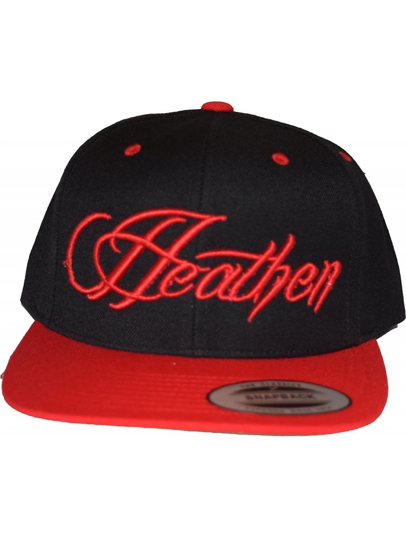 Baseball Caps Script Fitted Hat - Red/Black/Red - C2187NIE9NC $26.80