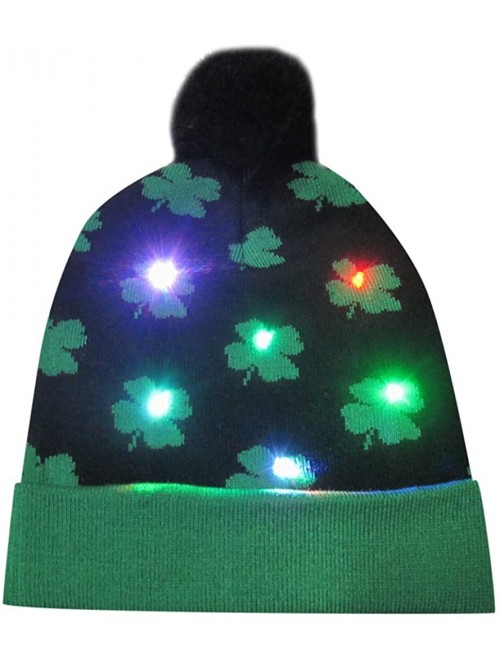 Bomber Hats LED Light-up Knitted Hat Ugly Sweater Holiday Xmas Christmas Beanie Cap - A - CT18ZMQ6W6G $12.39