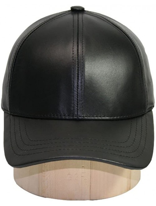 Baseball Caps Genuine Cowhide Leather Adjustable Baseball Cap Made in USA - Distressed Brown - CW11D5VP7FV $28.05