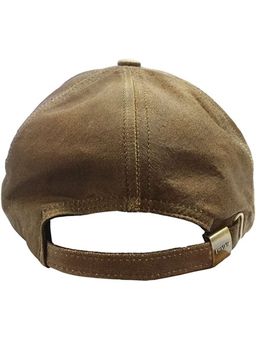 Baseball Caps Genuine Cowhide Leather Adjustable Baseball Cap Made in USA - Distressed Brown - CW11D5VP7FV $28.05