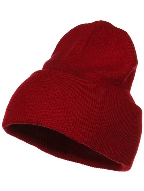 Skullies & Beanies Big Size Stretch ECO Cotton Long Beanie - Red - CN1156XEVTT $21.09