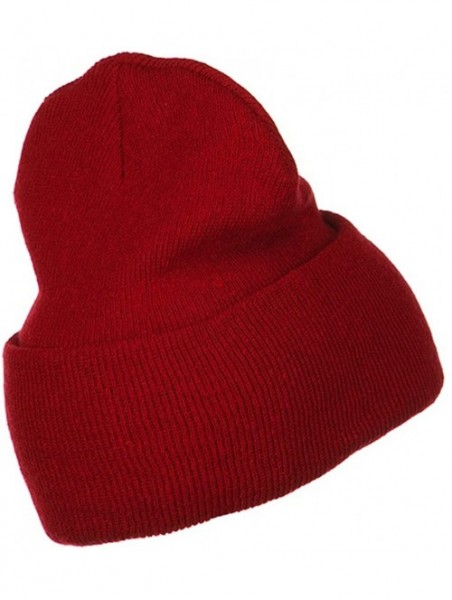 Skullies & Beanies Big Size Stretch ECO Cotton Long Beanie - Red - CN1156XEVTT $21.09