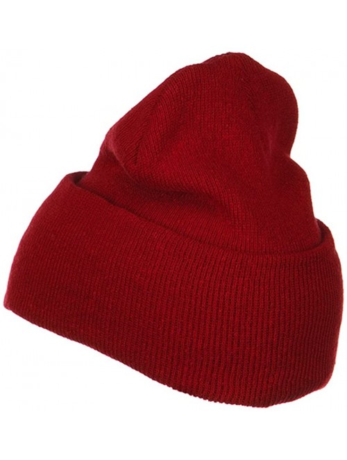 Skullies & Beanies Big Size Stretch ECO Cotton Long Beanie - Red - CN1156XEVTT $21.09