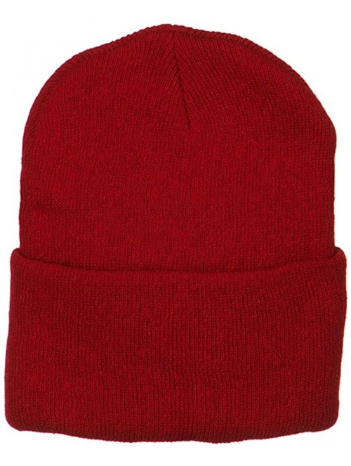 Skullies & Beanies Big Size Stretch ECO Cotton Long Beanie - Red - CN1156XEVTT $21.09