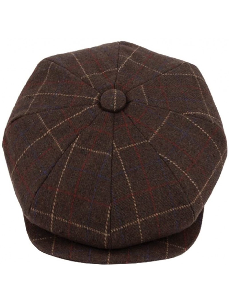 Newsboy Caps Men's Classic 8 Panel Wool Blend newsboy Snap Brim Collection Hat - 2315-glen Plaid - C7185EAZCZX $34.79