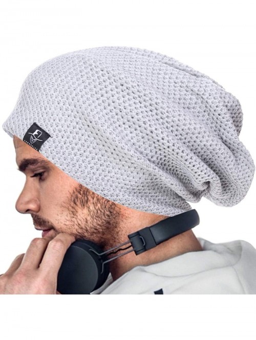 Skullies & Beanies Mens Oversized Knit Cap Womens Slouchy Beanie Summer Winter Hat B754 - B100-light Gray - CE192ORXNQZ $11.47