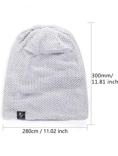 Skullies & Beanies Mens Oversized Knit Cap Womens Slouchy Beanie Summer Winter Hat B754 - B100-light Gray - CE192ORXNQZ $11.47