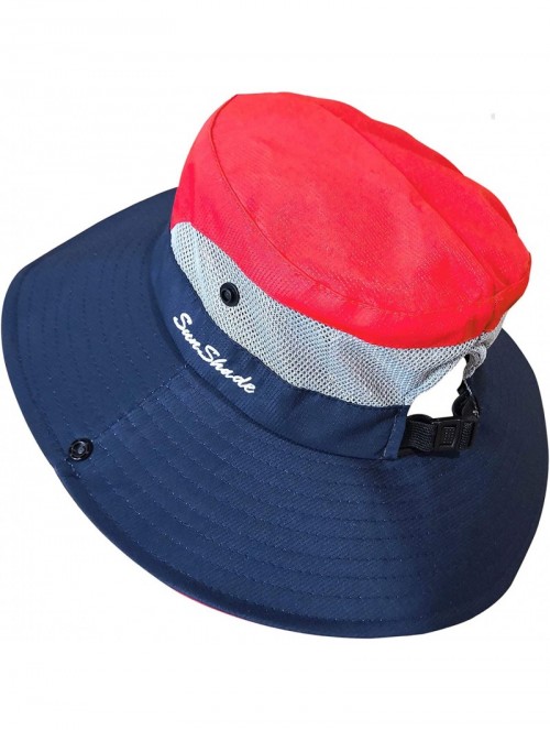 Sun Hats Women's Outdoor UV Protection Foldable Mesh Wide Brim Beach Fishing Hat - Navy - C718CK409MD $14.57